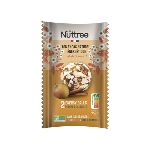 Energy balls pomme-cannelle bio Nuttree - 30 g x 15 sachets